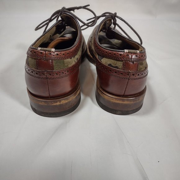 Aldo camo and brown oxford shoes men\'s size 8 leather dressy career main image 9